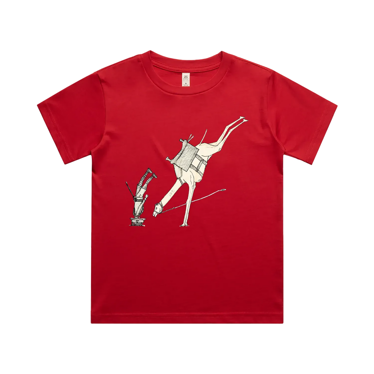 Red front flat lay